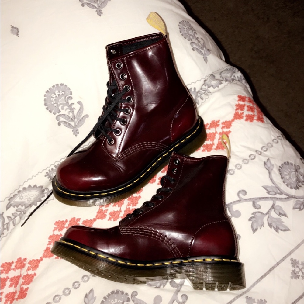 Never worn burgundy Dr. Martens